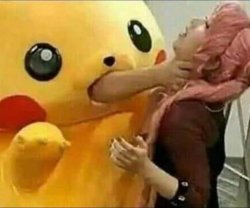 Pikachu chokes girl Meme Template