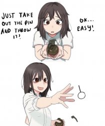 Take out the pin and throw it Meme Template