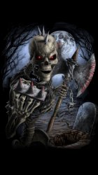 badass skeleton with axe Meme Template