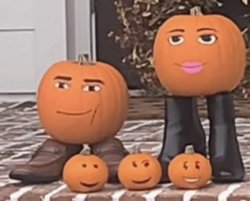 Pumpkins with Roblox faces Meme Template