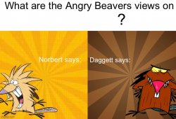 What are the Angry Beavers views on x? Meme Template