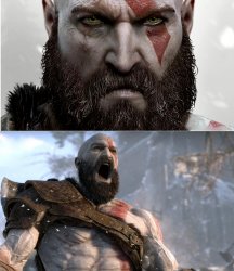 Kratos CalmAngry Meme Template