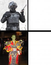 Armored vs Robe Meme Template