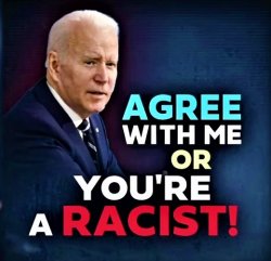 Agree with Biden or you're racist Meme Template