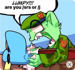 lumpy are you /srs or /j?? Meme Template