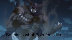 Reincarnated as a Slime Finally Felt Pain Meme Template