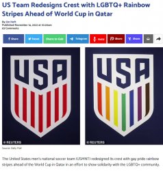 US Team redesigns crest with LGBTQ rainbow stripes Meme Template