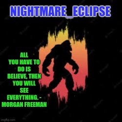 Nightmare_Eclipse Sasquatch announcement template Meme Template