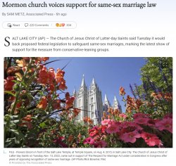 Mormon church voices support for same-sex marriage law Meme Template