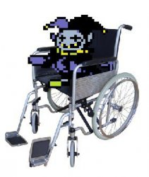 Jevil in a wheelchair Meme Template