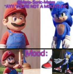 @Mario-Sonic-Mates’ announcement template Meme Template