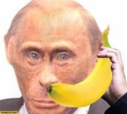 monke putin with banan phone Meme Template