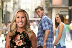 Distracted boyfriend Marjorie Taylor Greene Meme Template