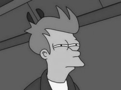 Grayscale Futurama Fry Meme Template