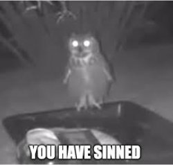 You have sinned owl Meme Template