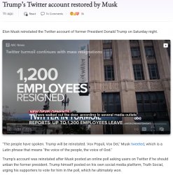 Elon Musk restores Trump's Twitter account Meme Template