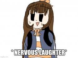 Lavender Nualle nervous laughter Meme Template