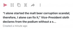 Vice-President sloth malt beer scandal Meme Template