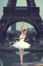 Ballerina at Eiffel Tower Meme Template