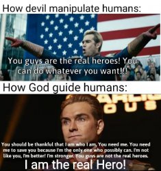 Homelander guides humans Meme Template