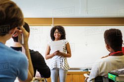 Black girl giving class presentation Meme Template