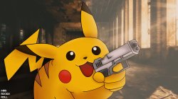 Pikachu has a Gun Meme Template