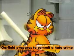 Garfield prepares to commit a hate crime Meme Template