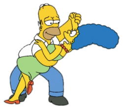 Homer and Marge Dancing Transparent Background Meme Template