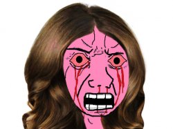Pink Angry Female Wojak Meme Template