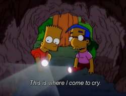 Bart-Milhouse Cave Cry Meme Template