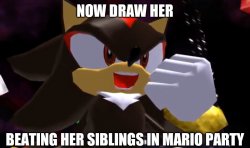 Now draw her beating her siblings in mario party Meme Template