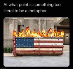 USA dumpster fire metaphor Meme Template