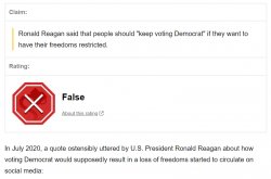 Ronald Reagan false quote debunked Meme Template