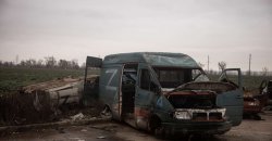 Russian van abandoned outside Kherson Meme Template