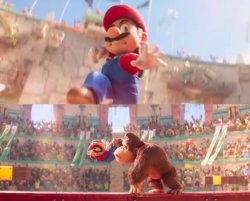 Donkey kong grabbing Mario Meme Template