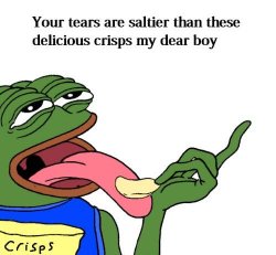 Your tears are saltier than these delicious crisps my dear boy Meme Template