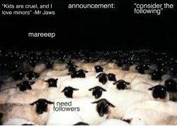 mareeep announcement temp v7 Meme Template