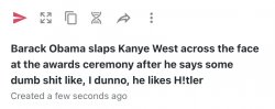 Barack Obama slaps Kanye West across the face at the awards cere Meme Template