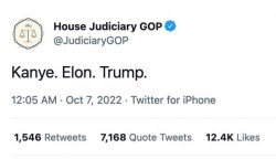 House Judiciary GOP Kanye Elon Trump Tweet deleted Meme Template