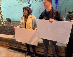 Blank Sign MFF Protestors Meme Template