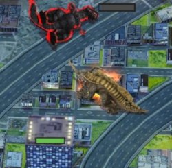 Neronga defeats Godzilla Meme Template