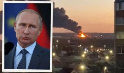 Vladimir Putin cries over Ukrainian drone strike Meme Template