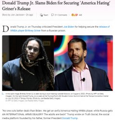 Donald Trump Jr. slams Biden for Brittney Griner Meme Template