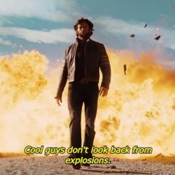 Cool guys don't look back from explosions Meme Template