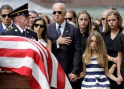 Joe Biden at Beau Biden funeral Meme Template