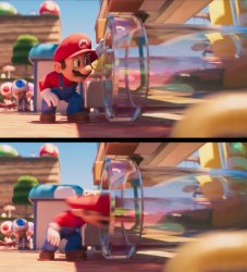 Mario getting sucked into a pipe Meme Template