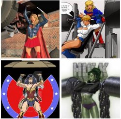 Quad-Superheroine Collage 7 Meme Template