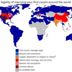 Marrying first cousin map Meme Template