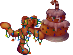 Illuminated bear running with cake Meme Template