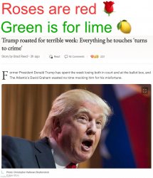 Roses are red Green is for lime everything Trump touches turns Meme Template